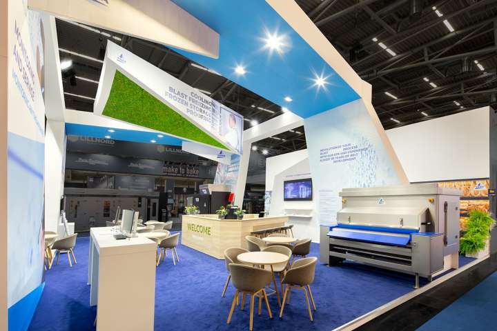 Exhibition Stand KOMA at the IBA exhibition. Designed and build by booth builder Eldee Expo Experts